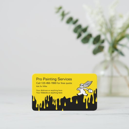 Service de peinture unique Carte de visite double  (Debout devant)