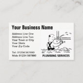Service de plomberie Carte de visite de dessin (Devant)