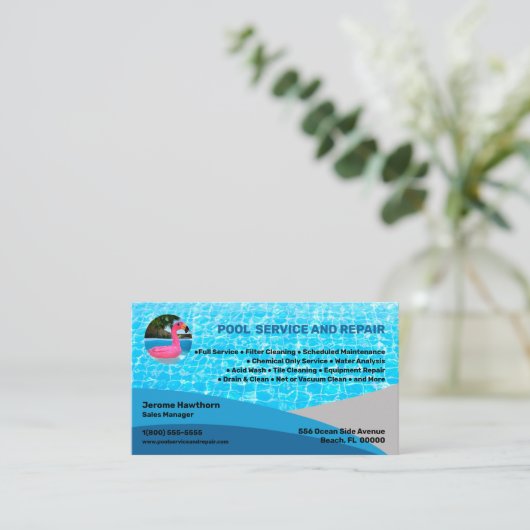 Service de pool et Carte de visite de réparation (Debout devant)