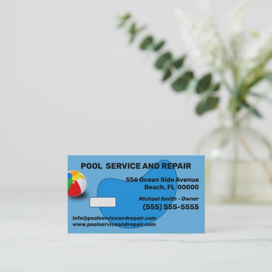 Service de pool et Carte de visite de réparation (Debout devant)
