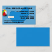 Service de pool et Carte de visite de réparation (Devant / Derrière)
