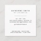 Service de pose pour animaux de compagnie Carte de (Dos)