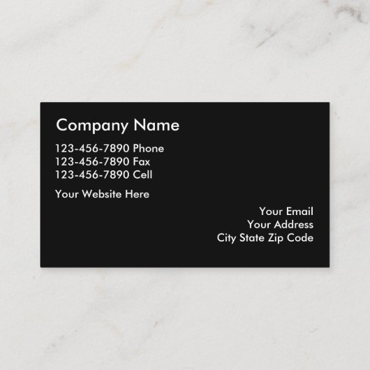 Service de restauration classique Cartes de visite (Dos)