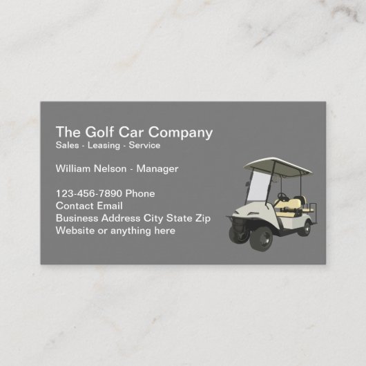 Service de vente de panier de golf Cartes de visit (Devant)