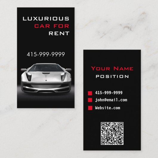Service De Voiture Classique Ou Carte de visite De (Devant / Derrière)