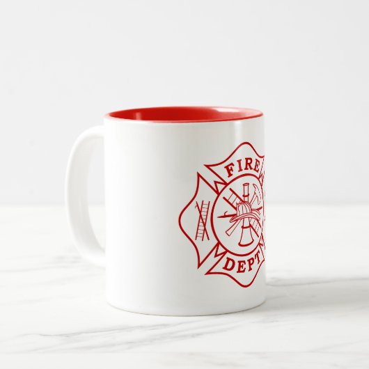 Service d'incendie / Pompier Maltese Cross Mug (Devant gauche)