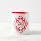 Service d'incendie / Pompier Maltese Cross Mug (Centre)