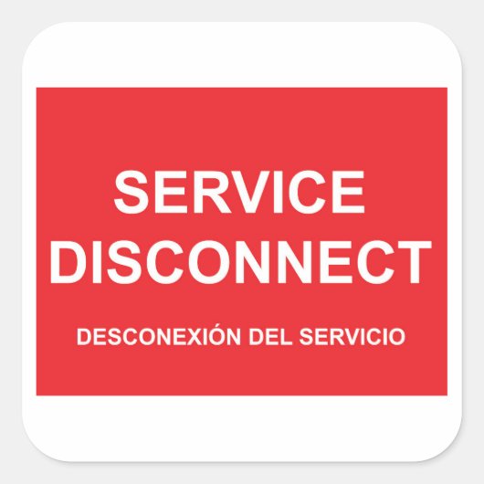 Service Disconnect Étiquette Avec Sous-Titre Espag (Devant)