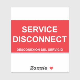 Service Disconnect Label met Spaanse ondertiteling