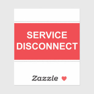 Service Disconnect Sticker