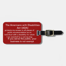 Service Dog ADA Law Label