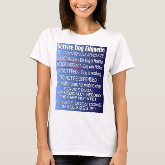 Service Dog Etiquette - Front Design T-shirt (Voorkant)