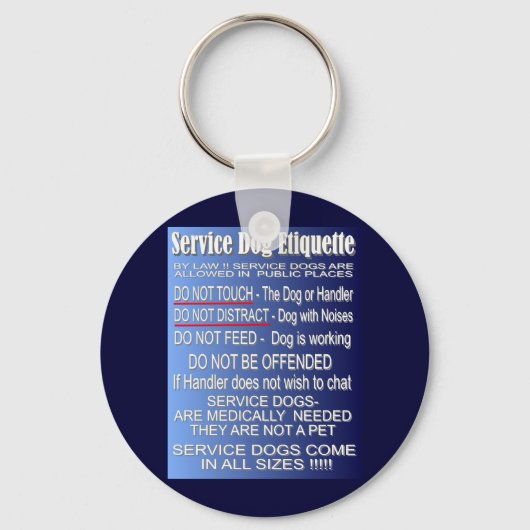 Service Dog Etiquette Sleutelhanger (Voorkant)