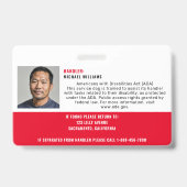 Service Dog Foto ID QR Code Badge (Achterkant)