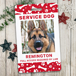 Service Dog-ID Aangepaste rode verf afdrukken Foto Badge