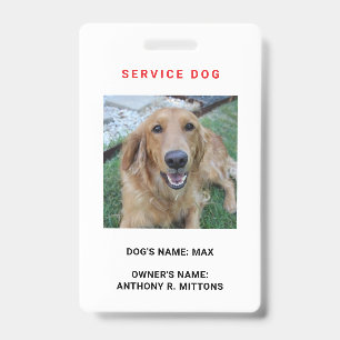 Service Dog ID-badge Badge