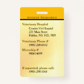Service Dog ID Kaart geel verticaal Badge (Achterkant)