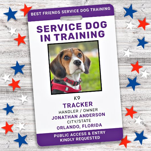 Service Dog in Training Card Persoonlijke ID-foto Badge