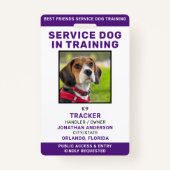 Service Dog in Training Card Persoonlijke ID-foto Badge (Voorkant)
