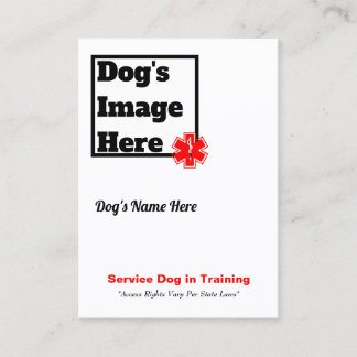 Service Dog in Training Trading Card Visitekaartje