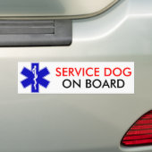 Service Dog on Board Bumpersticker (Op auto)