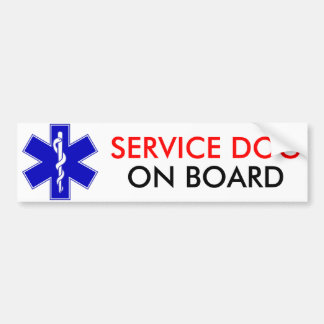 Service Dog on Board Bumpersticker