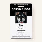 Service Dog Photo Black Badge (Voorkant)