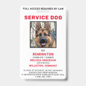 Service Dog Photo ID Badge (Voorzijde)