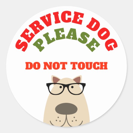 Service dog ronde sticker (Voorkant)