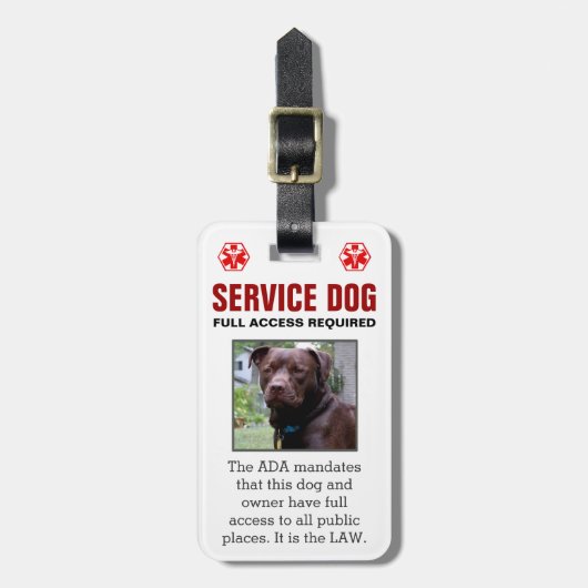 Service Dog - volledige toegang vereist badge Bagagelabel (Voorkant verticaal)