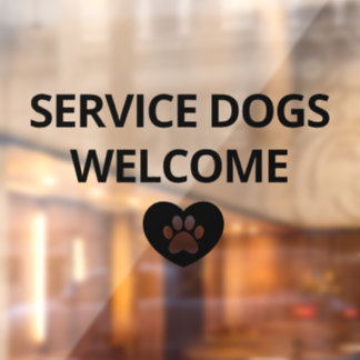 Service Dogs Welcome Storefront Sign Raamsticker