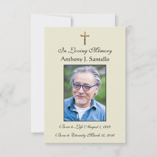 Service funéraire catholique Carte de prière Jésus (Devant)