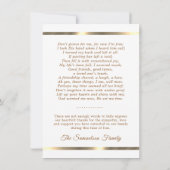 Service funéraire de masse prière Merci Photo Plag (Dos)