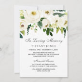 Service funéraire floral blanc Faire-part (Devant)