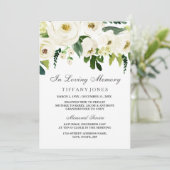 Service funéraire floral blanc Faire-part (Debout devant)