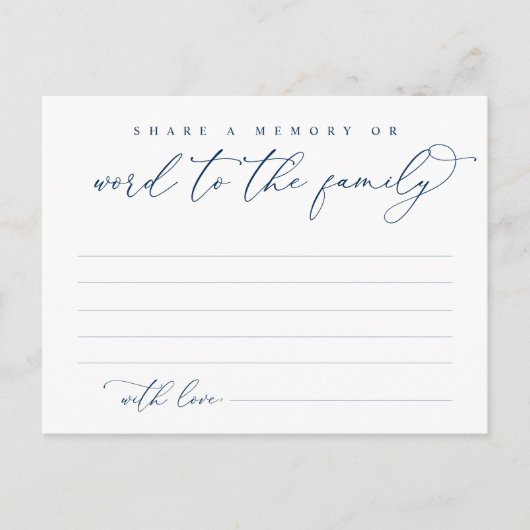Service funéraire, partager un souvenir, carte de  (Devant)