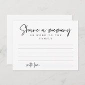 Service funéraire, Partager une mémoire, Carte de  (Devant / Derrière)