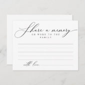 Service funéraire, Partagez un souvenir, Carte de  (Devant / Derrière)