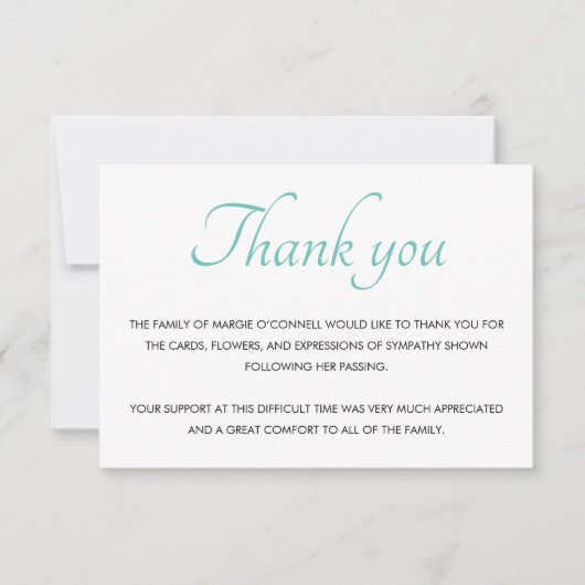 Service funéraire turquoise Blue Merci (Devant)