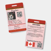 Service Hond Canada verticale Badge (Voor- en achterkant)