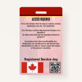 Service Hond Canada verticale Badge (Achterkant)