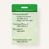 Service Hond ID Kaart groen verticaal Badge (Achterkant)