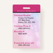 Service Hond ID Kaart roze verticaal Badge (Achterkant)