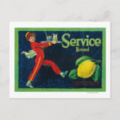 Service Lemon LabelLa Habra, CA Briefkaart (Voorkant)