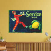 Service Lemon LabelLa Habra, CA Canvas Afdruk (Insitu (Woonkamer))