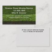 Service local de pelouse Meilleurs Cartes de visit (Devant / Derrière)