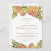 Service Memorial Invitation photo de Golden Flower (Dos)