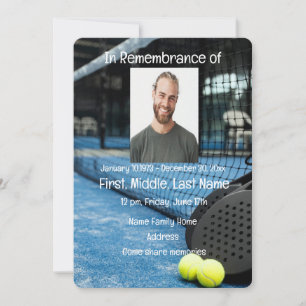 Service Memorial Invitation Tennis Jeu Racket Ball