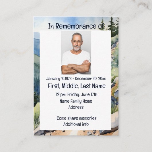 Service Memorial Invitation Vélo Aquarelle (Devant)