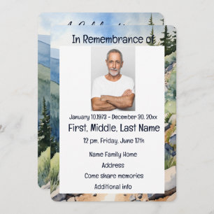 Service Memorial Invitation Vélo Aquarelle